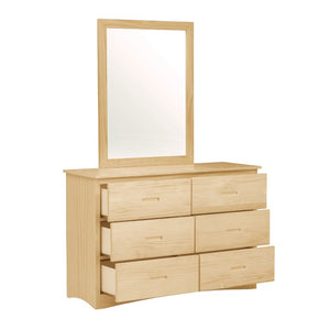 English Elm White Cottage Kids Bedroom Set with Bow Front Dresser Bead Board Nightstand and Mirror Natural 2-Piece B011S08263