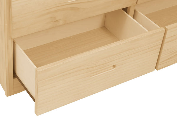 English Elm White Cottage Kids Bedroom Set with Bow Front Dresser Bead Board Nightstand and Mirror Natural 2-Piece B011S08263