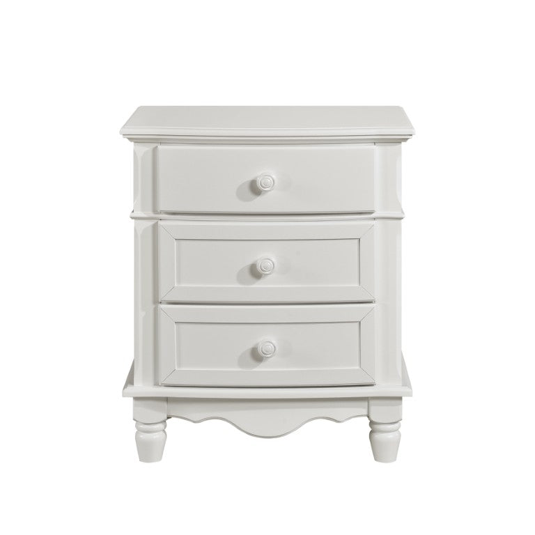 English Elm White Cottage Style Kids Bedroom Set with Bow Front Drawers and Bead Board Paneling B011S08286