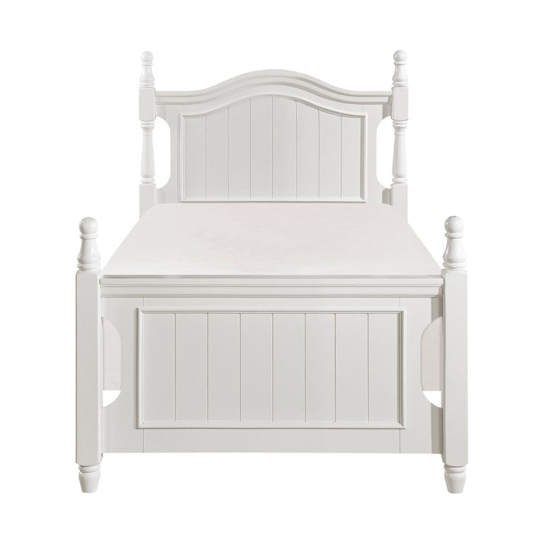 English Elm White Cottage Five Piece Twin Bedroom Set with Beadboard Dresser and Nightstands B011S08302
