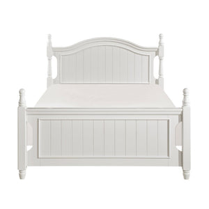 English Elm White Cottage Kids Bedroom Set with Full Bed Twin Trundle Nightstand and Chest B011S08307