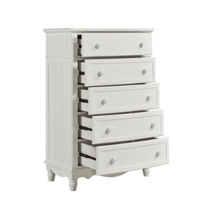 English Elm White Clementine 4 Piece Kids Cottage Bedroom Set with Twin Trundle Bead Board Detail B011S08316