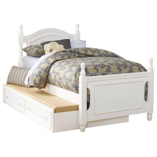 English Elm White Clementine 4 Piece Kids Cottage Bedroom Set with Twin Trundle Bead Board Detail B011S08316