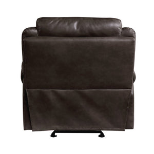 English Elm Dark Brown Faux Leather 3 Piece Reclining Sofa Set with Glider Chair for Living Room B011S08788