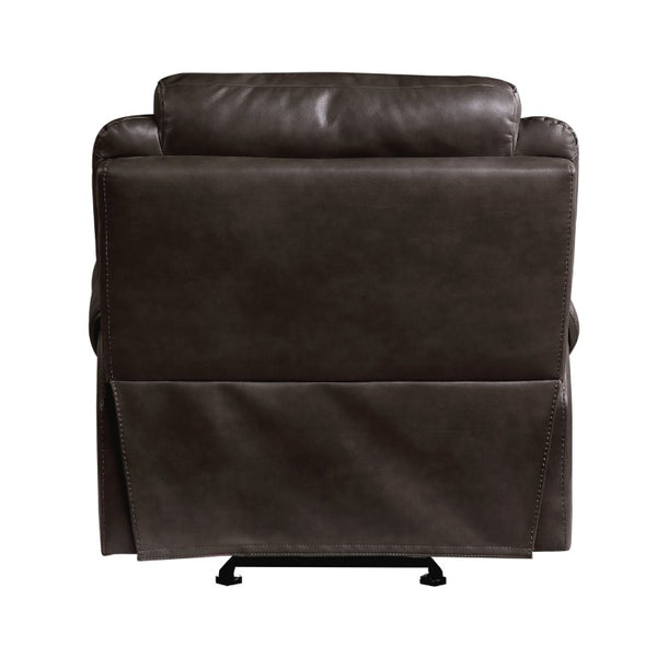 English Elm Dark Brown Faux Leather 3 Piece Reclining Sofa Set with Glider Chair for Living Room B011S08788