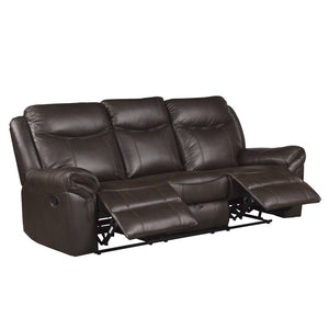 English Elm Dark Brown Faux Leather 3 Piece Reclining Sofa Set with Glider Chair for Living Room B011S08788