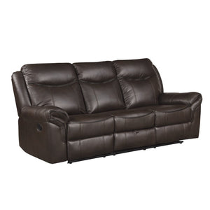 English Elm Gray Faux Leather Reclining Sofa and Loveseat Set with USB Charging Storage Console Dark Brown B011S08789