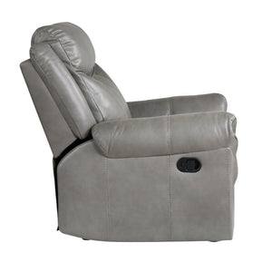 English Elm Gray Faux Leather 3 Piece Reclining Living Room Set with Storage and Charging Ports B011S08791