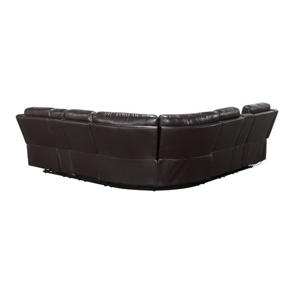 English Elm Luxurious Diamond Quilted Faux Leather Sectional with LED Lighting and Bluetooth Speakers B011S08795