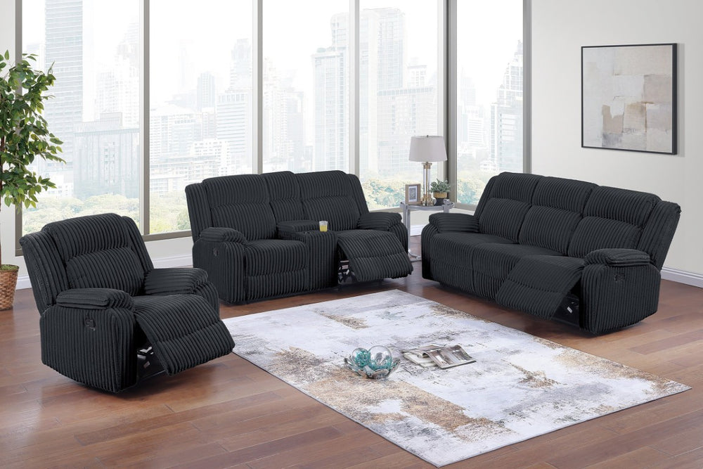 English Elm Sofa Loveseat Recliner Three Piece Corduroy Set Manual Motion Living Room Seating 3pc Sofa Set B011S08796