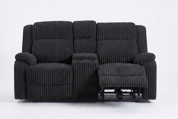 English Elm Sofa Loveseat Recliner Three Piece Corduroy Set Manual Motion Living Room Seating 3pc Sofa Set B011S08796