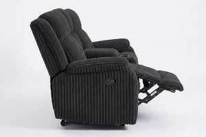 English Elm Sofa Loveseat Recliner Three Piece Corduroy Set Manual Motion Living Room Seating 3pc Sofa Set B011S08796