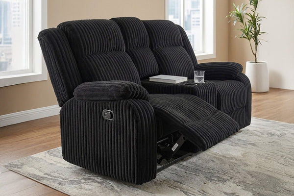 English Elm Sofa Loveseat Recliner Three Piece Corduroy Set Manual Motion Living Room Seating 3pc Sofa Set B011S08796