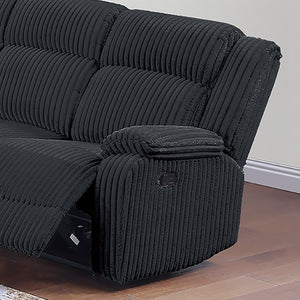 English Elm Sofa Loveseat Recliner Three Piece Corduroy Set Manual Motion Living Room Seating 3pc Sofa Set B011S08796