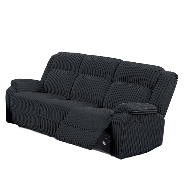 English Elm Sofa Loveseat Recliner Three Piece Corduroy Set Manual Motion Living Room Seating 3pc Sofa Set B011S08796