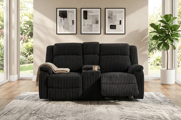 English Elm Sofa Loveseat Recliner Three Piece Corduroy Set Manual Motion Living Room Seating 3pc Sofa Set B011S08796