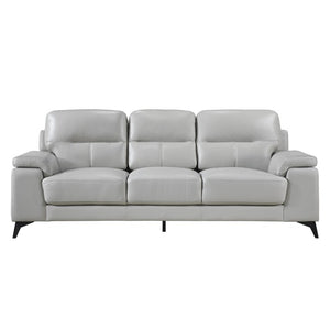 English Elm Luxurious 3 Piece Top Grain Leather Sofa Set with Foam Cushions for Modern Living B011S08799