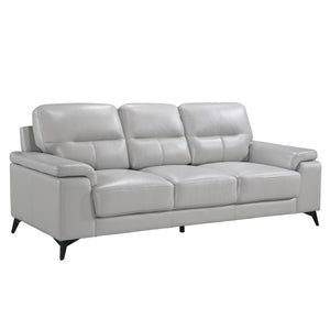 English Elm Luxurious 3 Piece Top Grain Leather Sofa Set with Foam Cushions for Modern Living B011S08799