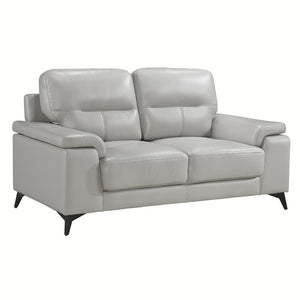 English Elm Luxurious 3 Piece Top Grain Leather Sofa Set with Foam Cushions for Modern Living B011S08799