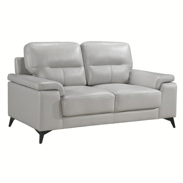 English Elm Luxurious 3 Piece Top Grain Leather Sofa Set with Foam Cushions for Modern Living B011S08799