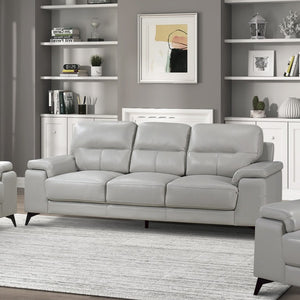 English Elm Luxurious Top Grain Leather Sofa and Loveseat Set with Pillow Arms for Living Room B011S08801