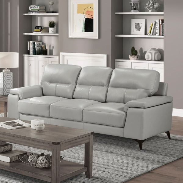 English Elm Luxurious Top Grain Leather Sofa and Loveseat Set with Pillow Arms for Living Room B011S08801