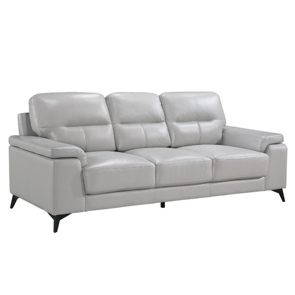 English Elm Luxurious Top Grain Leather Sofa and Loveseat Set with Pillow Arms for Living Room B011S08801