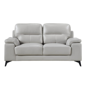 English Elm Luxurious Top Grain Leather Sofa and Loveseat Set with Pillow Arms for Living Room B011S08801