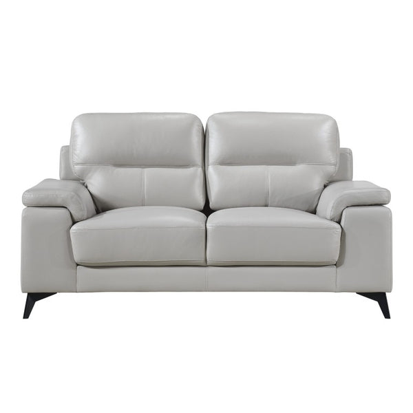 English Elm Luxurious Top Grain Leather Sofa and Loveseat Set with Pillow Arms for Living Room B011S08801