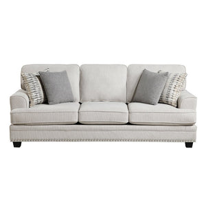 English Elm Transitional 3 Piece Chenille Living Room Sofa Set with Nailhead Trim and Pocket Coils 3pc Set B011S08804
