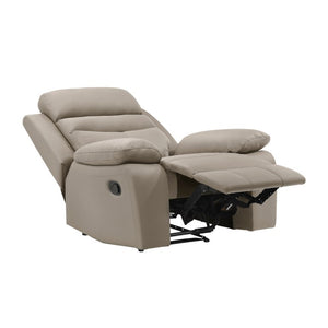 English Elm Reclining 3 Piece Top Grain Leather Sofa Set with Pocket Coil Cushions Modern Living Room Greige, Warm Taupe Plywood B011S09398