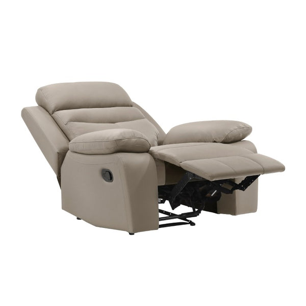 English Elm Reclining 3 Piece Top Grain Leather Sofa Set with Pocket Coil Cushions Modern Living Room Greige, Warm Taupe Plywood B011S09398