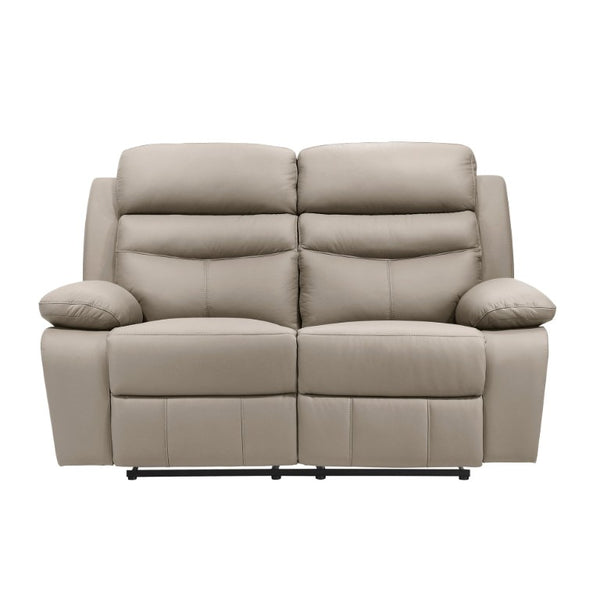 English Elm Reclining 3 Piece Top Grain Leather Sofa Set with Pocket Coil Cushions Modern Living Room Greige, Warm Taupe Plywood B011S09398