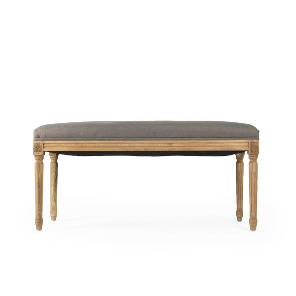 Lille Bench Natural Oak, Grey Linen B014 E255 A048 Zentique