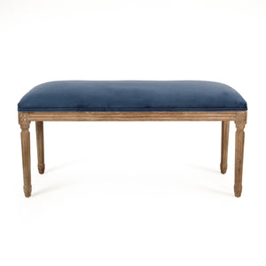 Lille Bench Limed Grey Oak, Blue Velvet B014 E272 11905 Zentique