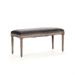 Lille Bench Limed Grey Oak, Grey Velvet B014 E272 V007 Zentique