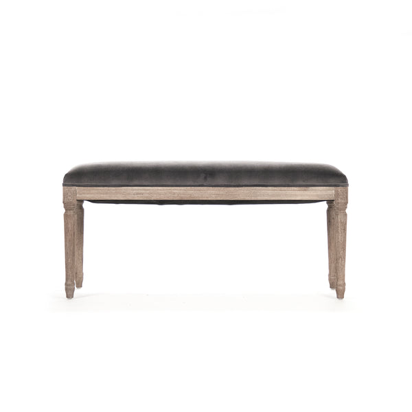 Lille Bench Limed Grey Oak, Grey Velvet B014 E272 V007 Zentique