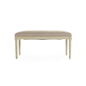 Zentique Lille Birch Bench with Linen Cushion — Scandinavian Minimalist Seating, Compact Entryway & Bedroom Accent B014 309 A003 w/o Nailhead