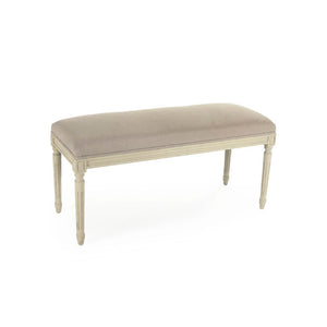Zentique Lille Birch Bench with Linen Cushion — Scandinavian Minimalist Seating, Compact Entryway & Bedroom Accent B014 309 A003 w/o Nailhead