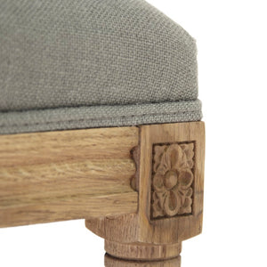 Zentique Lille Bench with Solid Oak Frame and Linen Upholstery — Scandinavian Minimalist Seating for Entryway Natural Oak, Grey Linen B014 E255 A048