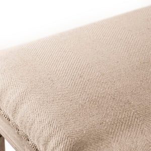 Zentique Lille Bench with Solid Oak Frame and Linen Upholstery — Scandinavian Minimalist Seating for Entryway Limed Grey Oak, Hemp Linen B014 E272 H009