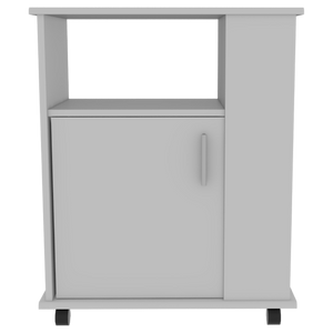 English Elm 2 Piece Kitchen Island and Microwave Pantry Cabinet Set in Engineered Wood B0200S00211