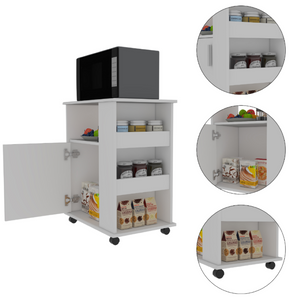 English Elm 2 Piece Kitchen Island and Microwave Pantry Cabinet Set in Engineered Wood B0200S00211