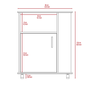 English Elm 2 Piece Kitchen Island and Microwave Pantry Cabinet Set in Engineered Wood B0200S00211