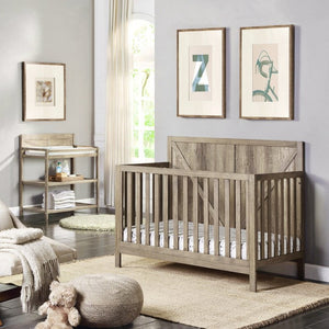 English Elm Barnside Convertible Crib with Distressed Finish Grows From Nursery to Full Bed B02257230