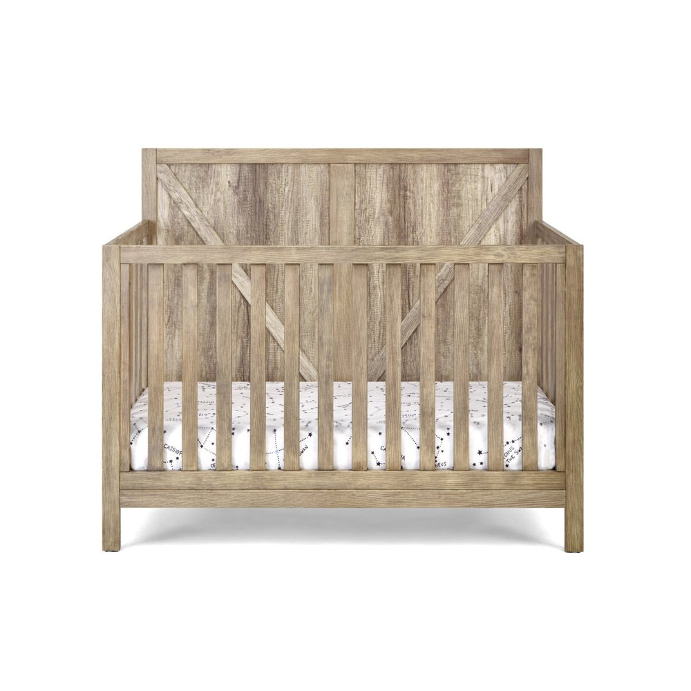 English Elm Barnside Convertible Crib with Distressed Finish Grows From Nursery to Full Bed B02257230