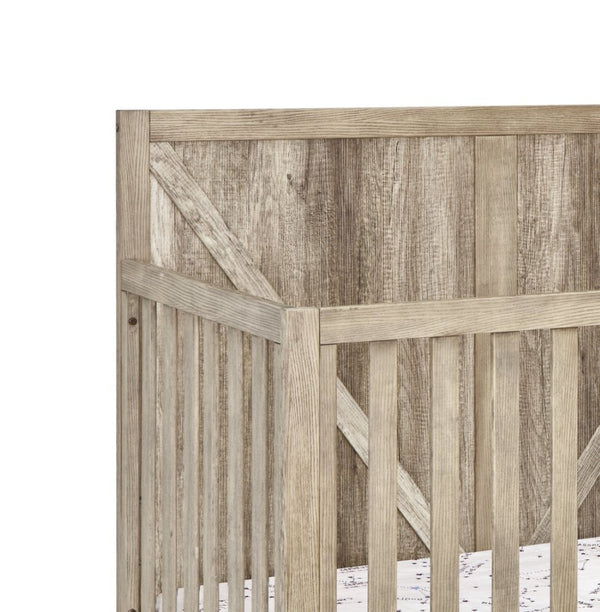 English Elm Barnside Convertible Crib with Distressed Finish Grows From Nursery to Full Bed B02257230