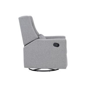 English Elm Pronto Wingback Swivel Glider Recliner Upholstered in Soft Gray Fabric for Any Room B02257237