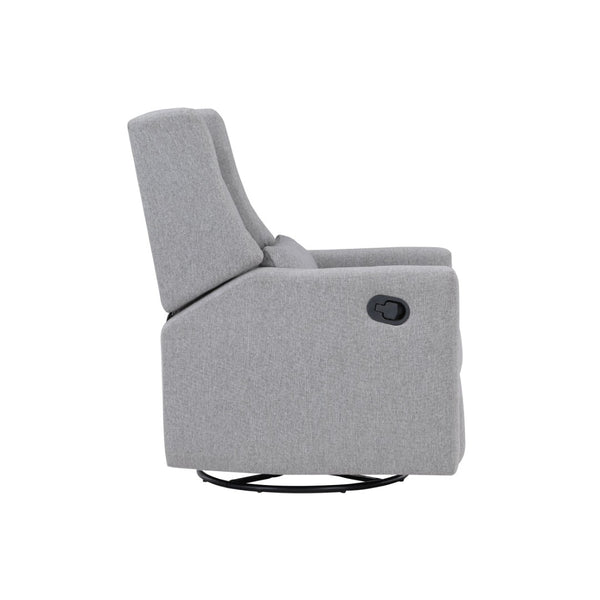 English Elm Pronto Wingback Swivel Glider Recliner Upholstered in Soft Gray Fabric for Any Room B02257237