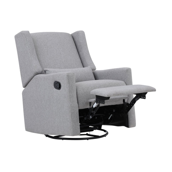 English Elm Pronto Wingback Swivel Glider Recliner Upholstered in Soft Gray Fabric for Any Room B02257237